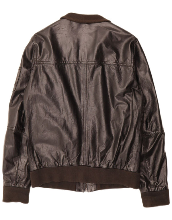 Vintage Mens Leather Jacket UK 38 Medium Black Leather