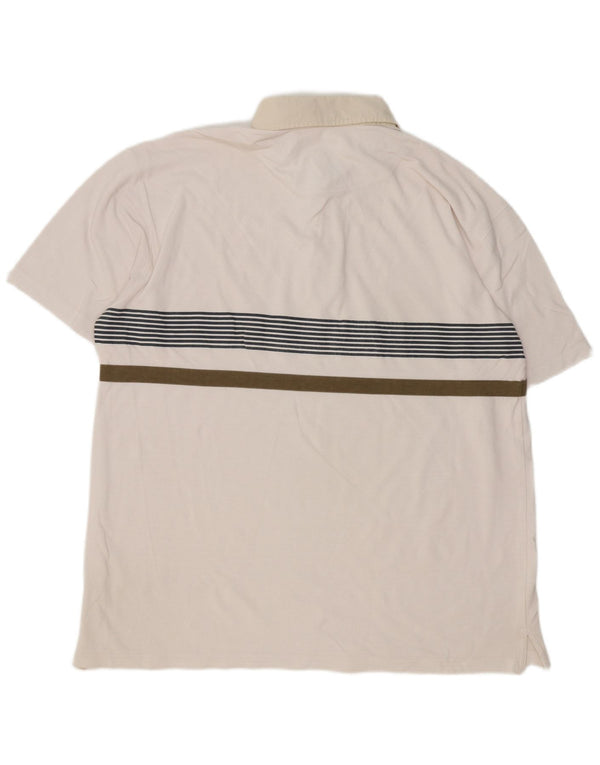 Murphy & Nye Mens Sailmakers Rugby Polo Shirt 2XL White Striped Cotton