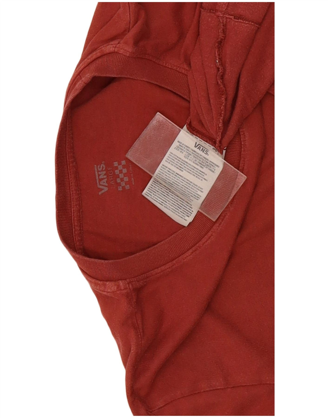 Vans Mens Graphic Top Long Sleeve Large Red Cotton