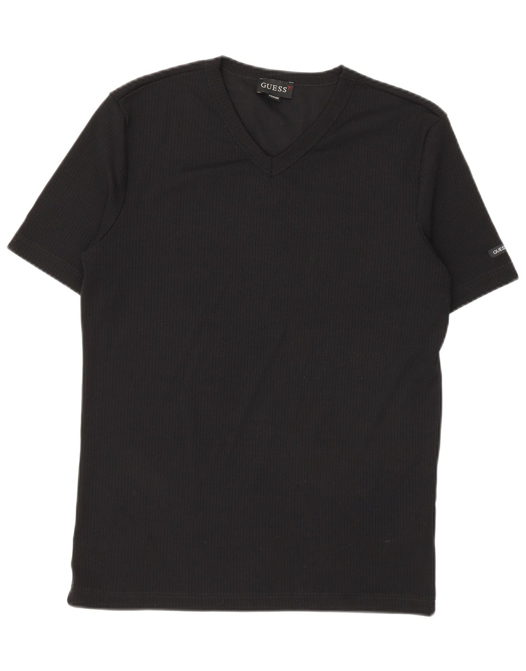 Guess Mens T-Shirt Top Medium Black Nylon