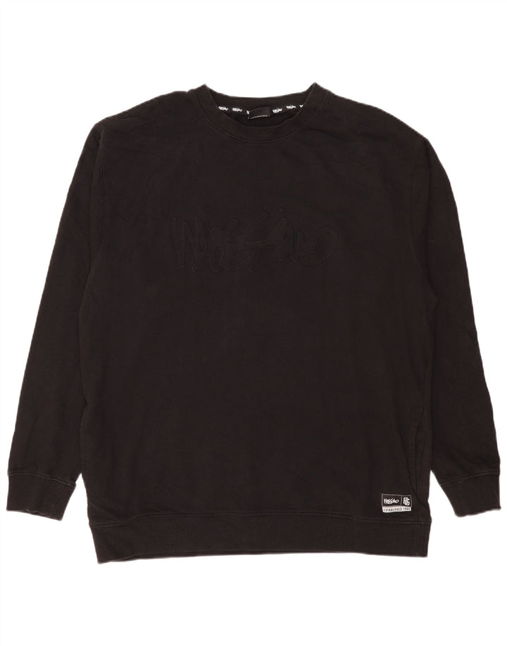 MOSSIMO Mens Graphic Sweatshirt Jumper XL Black Cotton