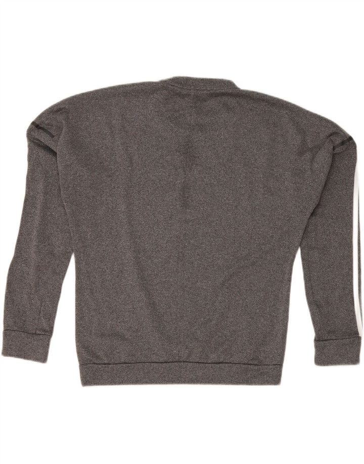 ADIDAS Womens Sweatshirt Jumper UK 12/14 Medium Grey Polyester Vintage Adidas and Second-Hand Adidas from Messina Hembry 