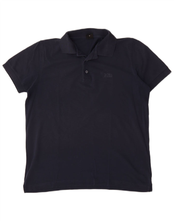 Hugo Boss Mens Polo Shirt Medium Navy Blue Cotton