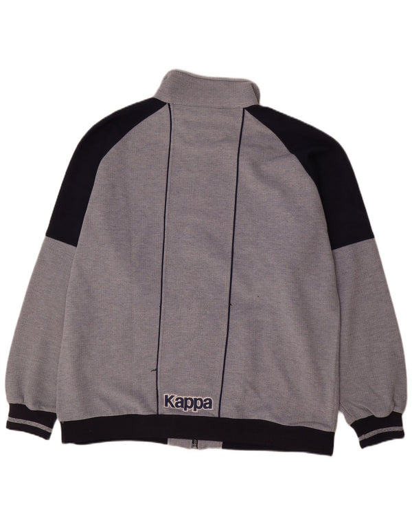 Kappa Mens Graphic Tracksuit Top Jacket XL Grey Polyester