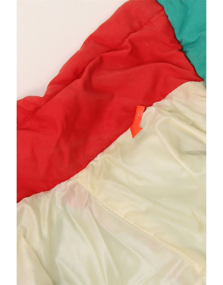 Vintage Womens Hooded Padded Jacket IT 42 Medium Multicoloured Colourblock