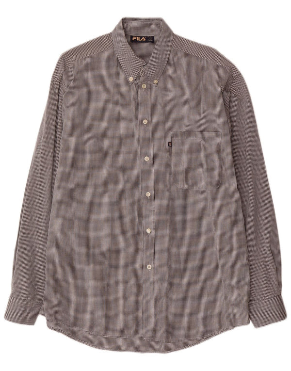 Fila Mens Shirt Large Grey Check