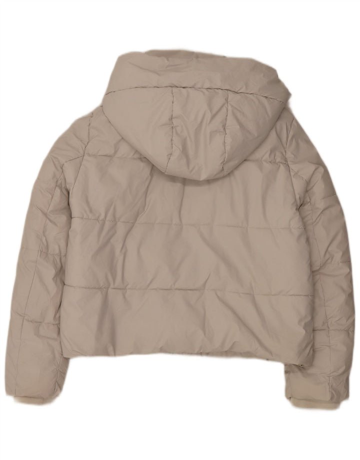 Zara Womens Hooded Padded Jacket UK 16 Large White Polyester