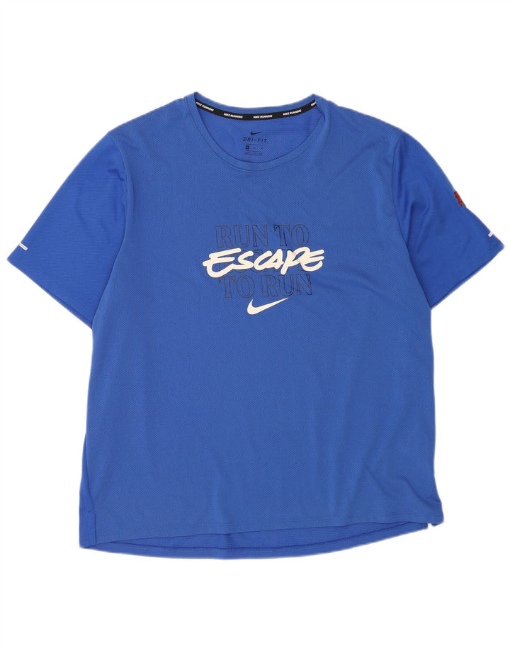 Nike Mens Dri Fit Graphic T-Shirt Top XL Blue Polyester