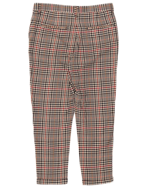 Zara Mens Cropped Trousers EU 40 Medium W31 L25 Beige Check Polyester