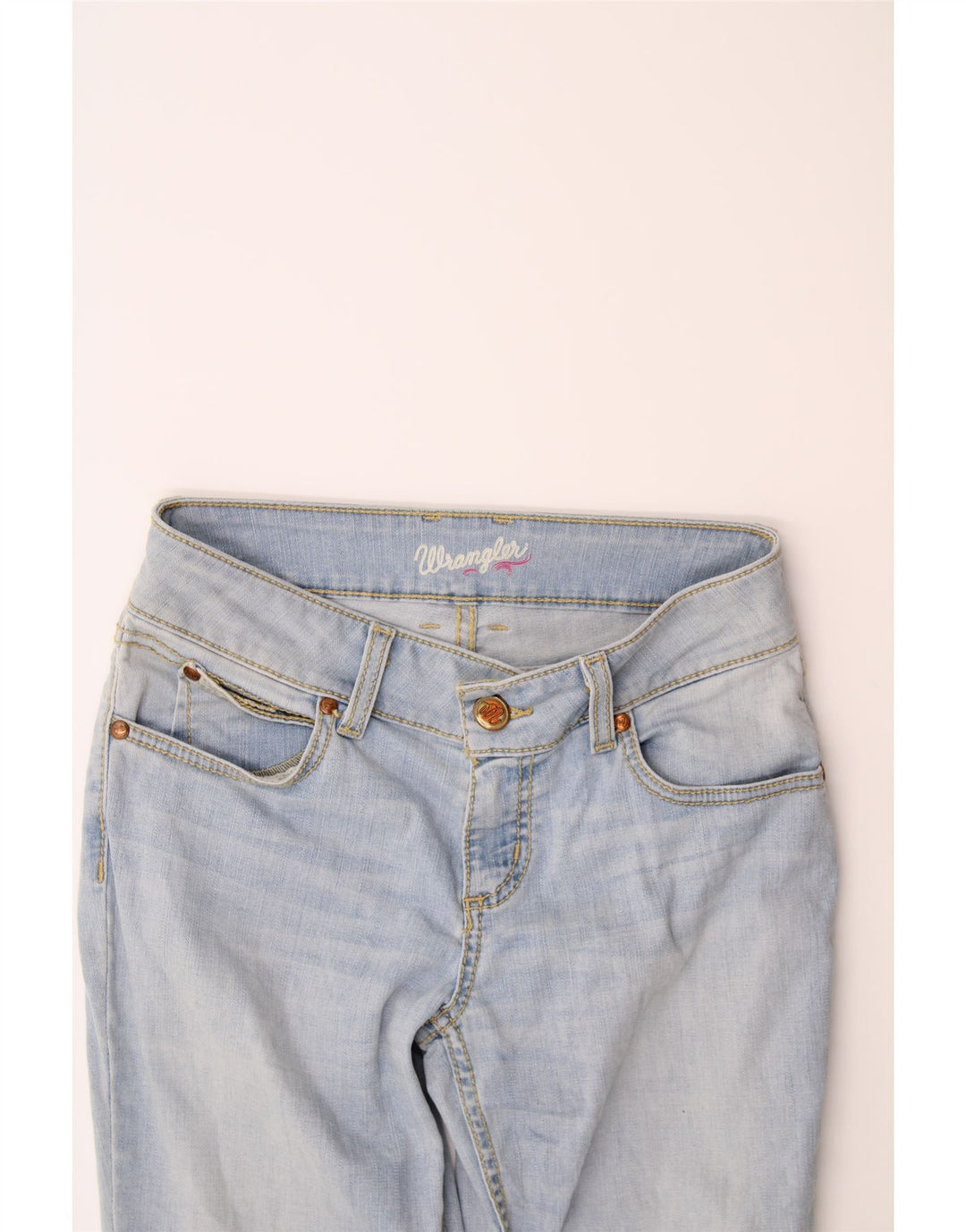 WRANGLER Womens Straight Jeans W28 L29 Blue Cotton Vintage Wrangler and Second-Hand Wrangler from Messina Hembry 