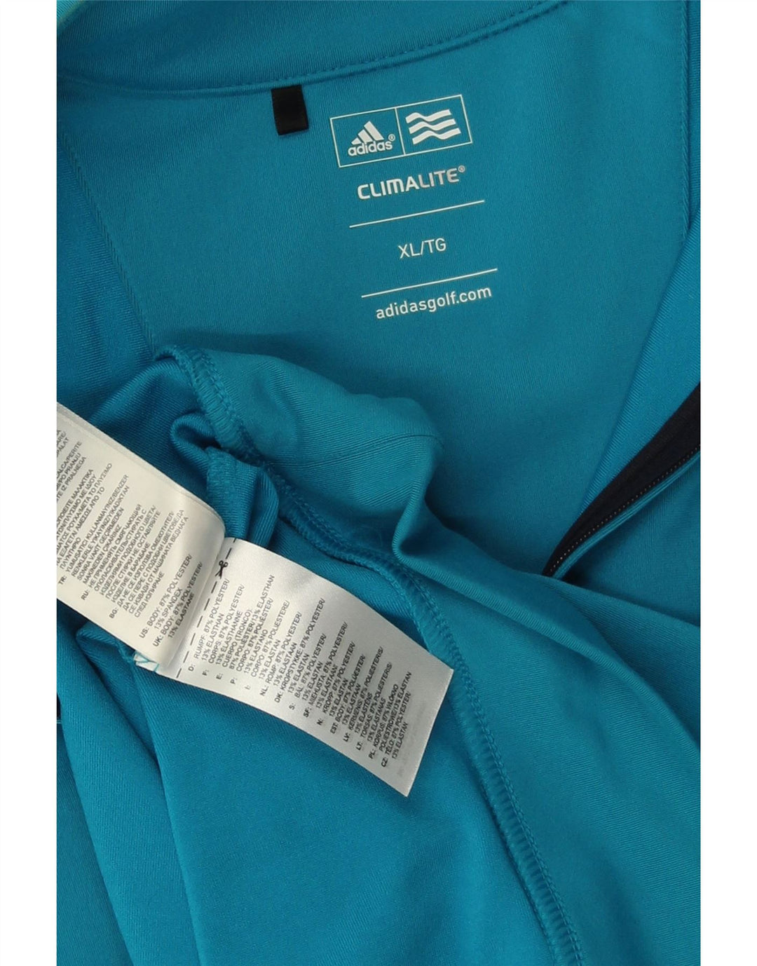 ADIDAS Mens Climalite Zip Neck Sweatshirt Jumper XL Blue Polyester