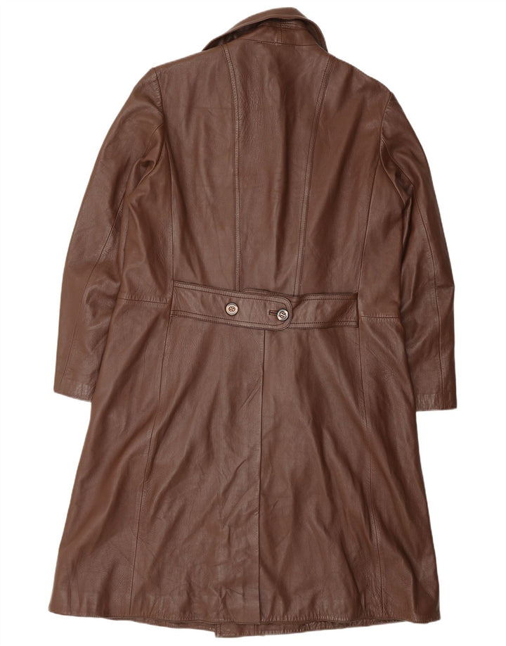 VINTAGE Mens Leather Coat UK 38 Medium Brown Leather