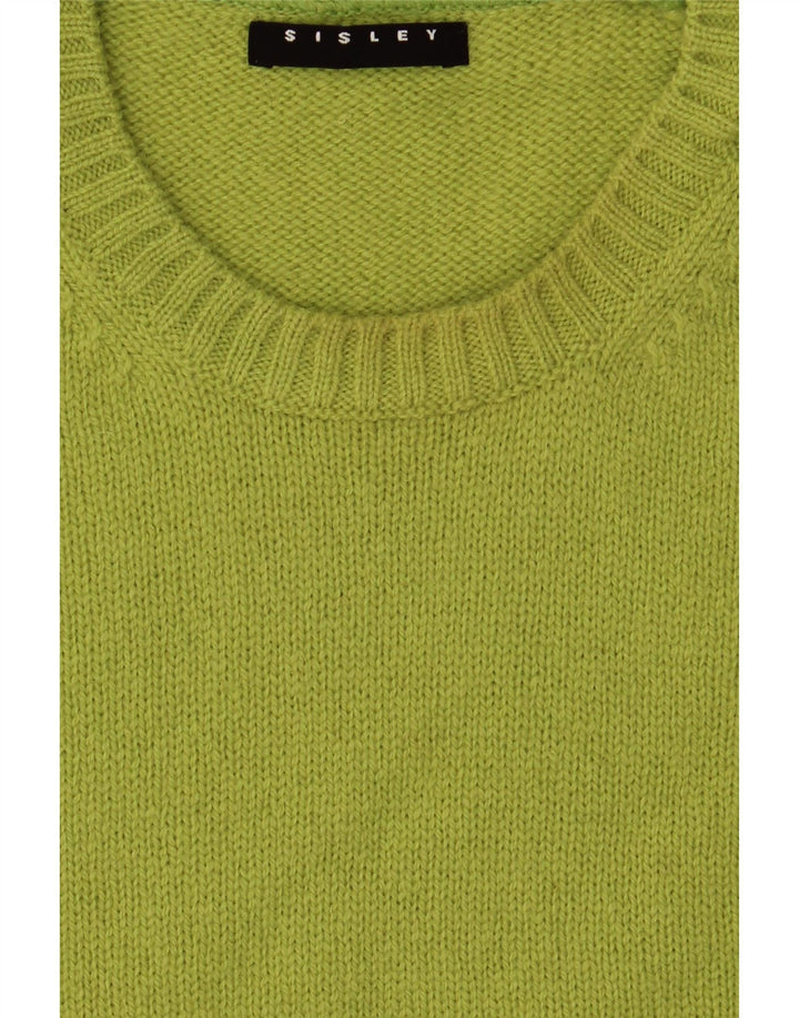 SISLEY Womens Vest Tank Top UK 14 Medium Green Wool