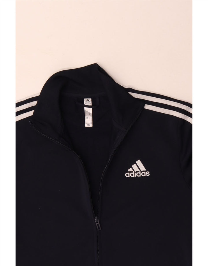 ADIDAS Mens Tracksuit Top Jacket Small Navy Blue Polyester