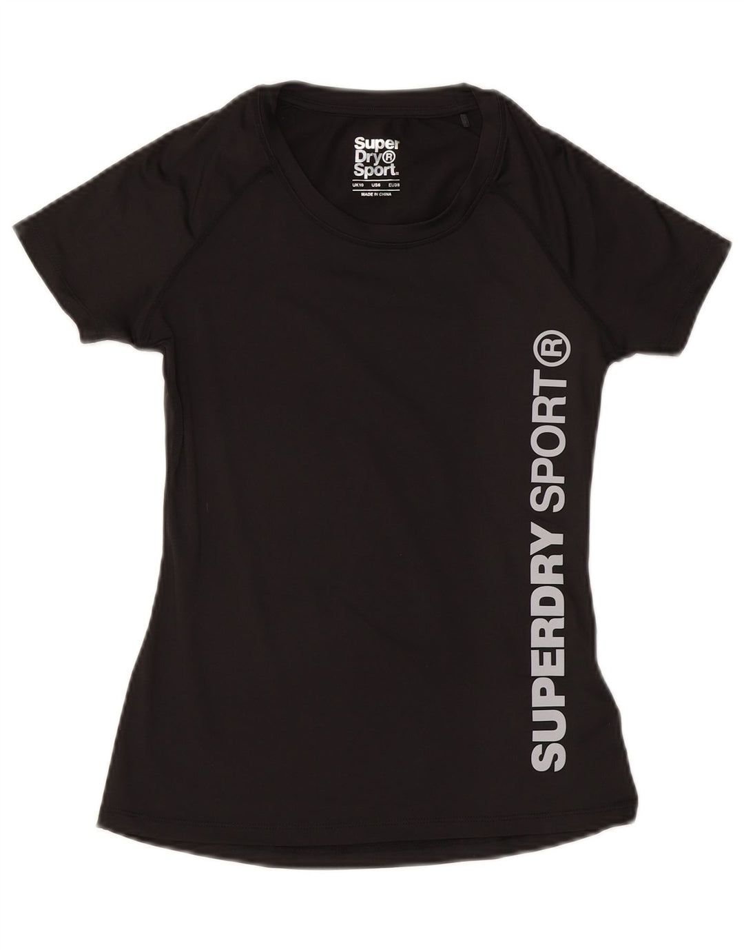 SUPERDRY Womens Graphic T-Shirt Top UK 10 Small Black Polyester