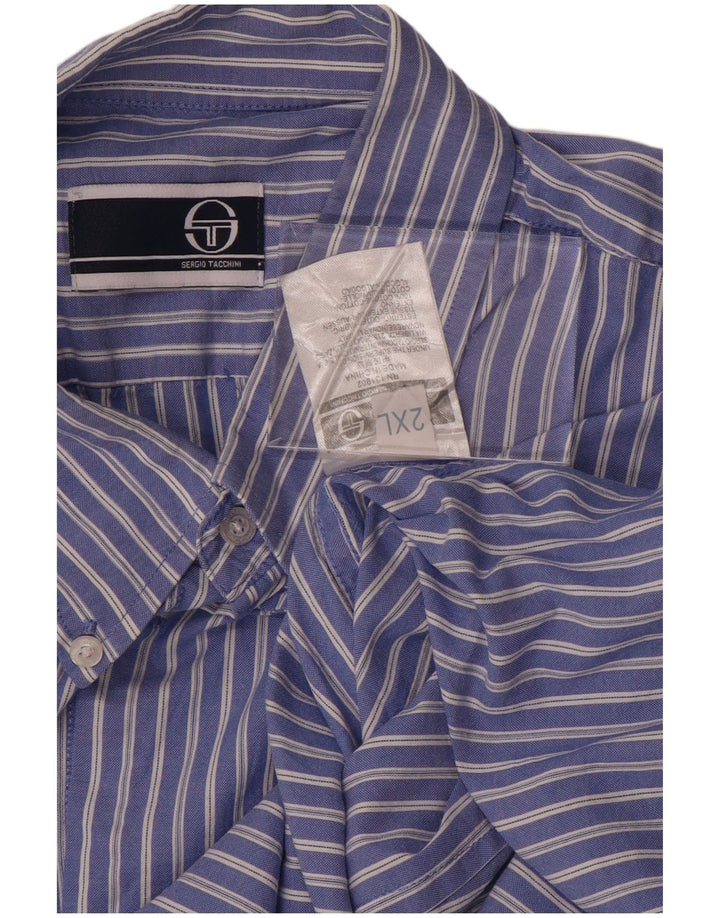SERGIO TACCHINI Mens Shirt 2XL Blue Striped Cotton