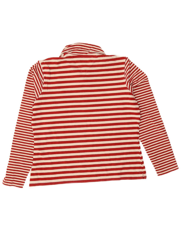 TOMMY HILFIGER Womens Long Sleeve Polo Shirt UK 18 XL Red Striped Cotton