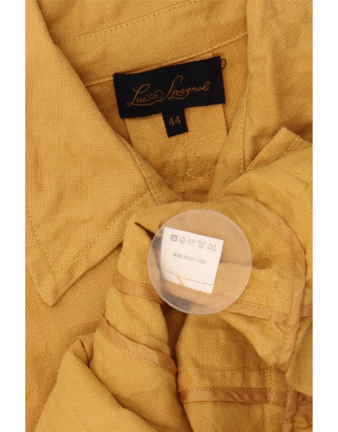 Luisa Spagnoli Womens Military Utility Jacket IT 44 Medium Yellow Linen