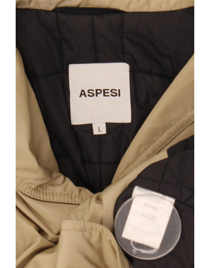 Aspesi Womens Utility Jacket UK 14 Large Beige Polyester