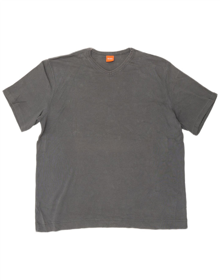 HUGO BOSS Mens T-Shirt Top XL Grey Cotton