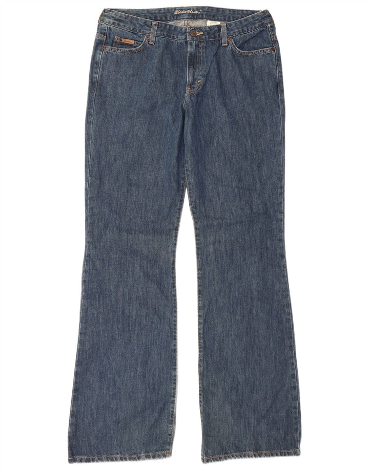 Eddie Bauer Womens Low Waist Bootcut Jeans US 12 Large W34 L35 Blue Cotton