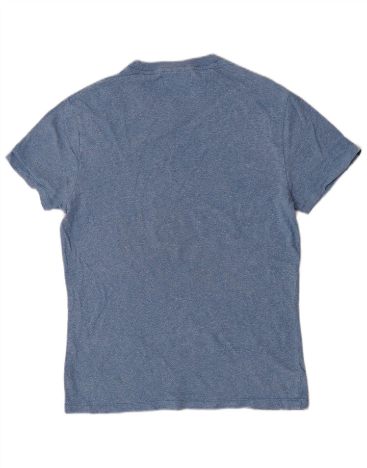 Superdry Mens T-Shirt Top Medium Blue Flecked Cotton