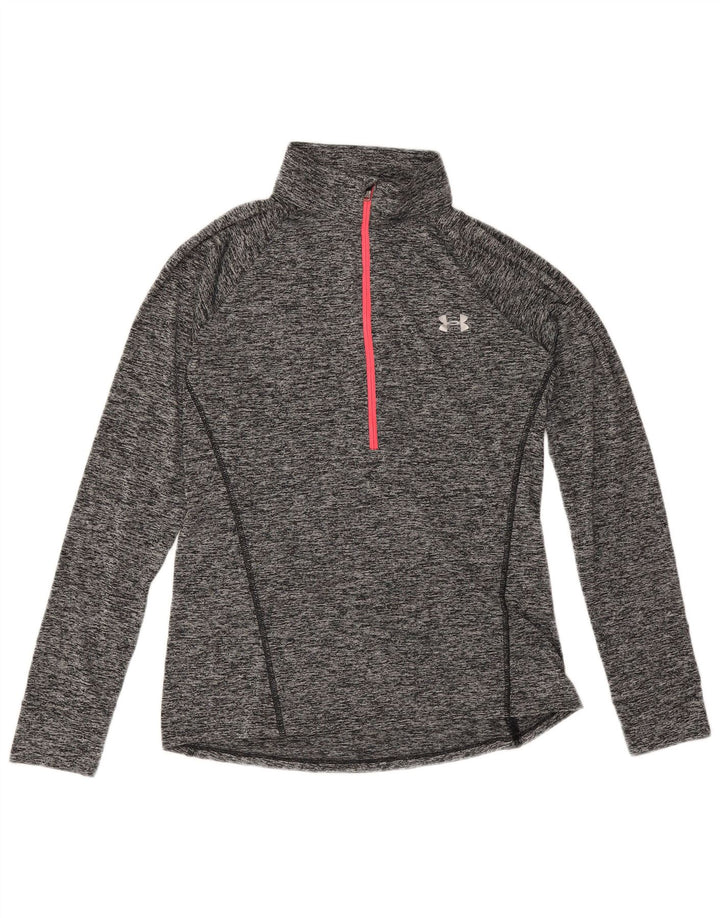 Under Armour Womens Heat Gear Pullover Tracksuit Top UK 12 Medium Grey