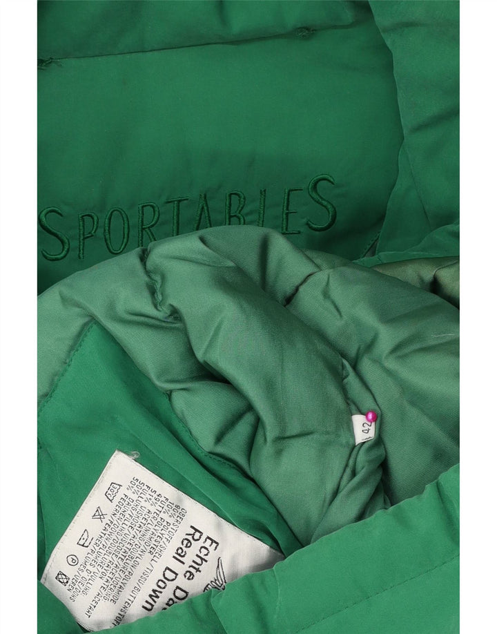 VINTAGE Womens Oversized Padded Coat EU 42 Large Green Polyester