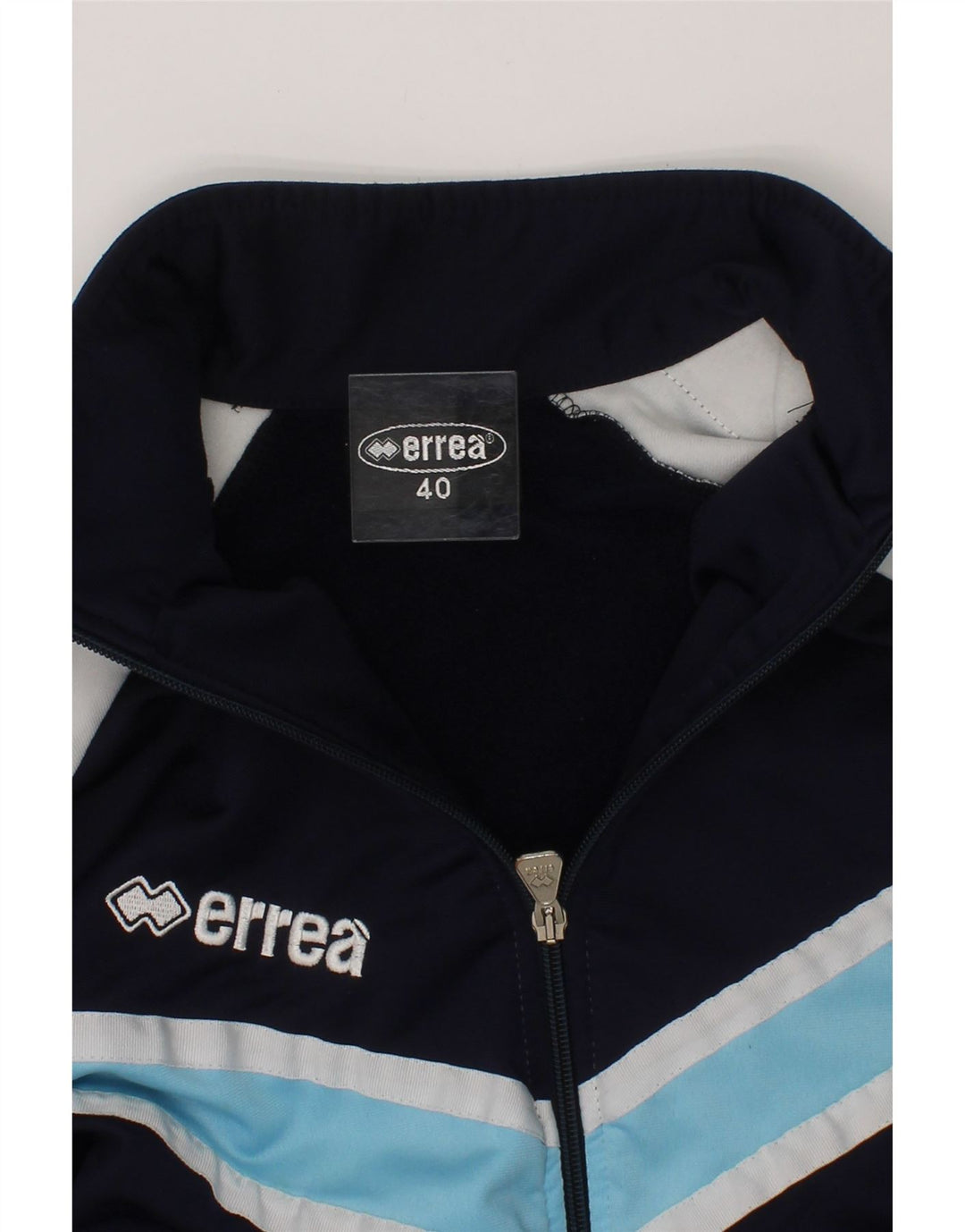 ERREA Womens Tracksuit Top Jacket EU 40 Medium Navy Blue Colourblock Vintage Errea and Second-Hand Errea from Messina Hembry 