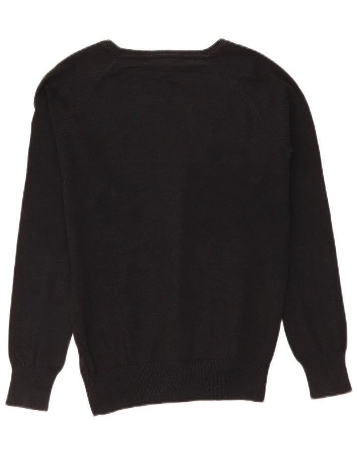 Marks & Spencer Womens Cardigan Sweater UK 12 Medium Black Cotton