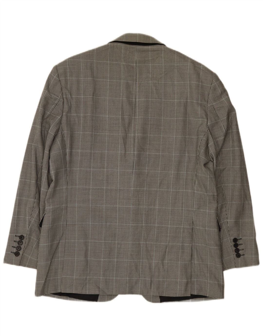 Marks & Spencer Mens 2 Button Blazer Jacket UK 42 Large Black Houndstooth