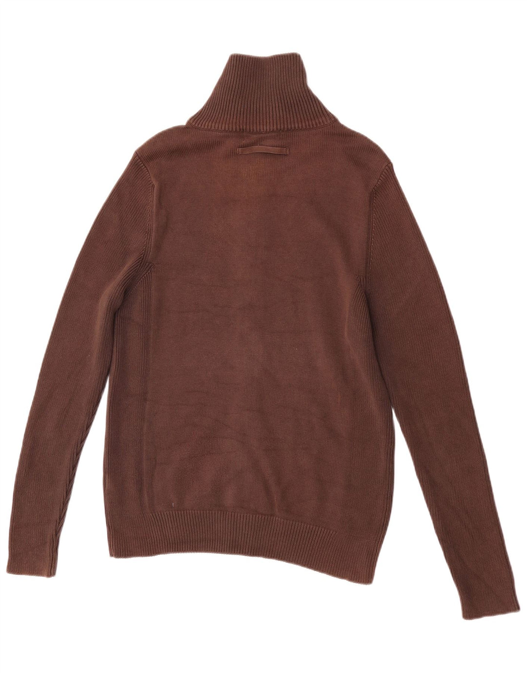 Zara Mens Cardigan Sweater Large Brown Cotton