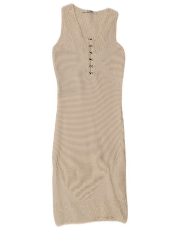 Guess Womens Crochet Sleeveless Bodycon Dress UK 4 XS White