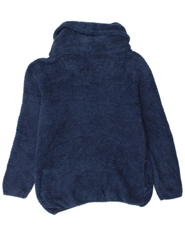 ANIMAL Womens Roll Neck Fleece Jumper UK 18 XL Navy Blue Polyester