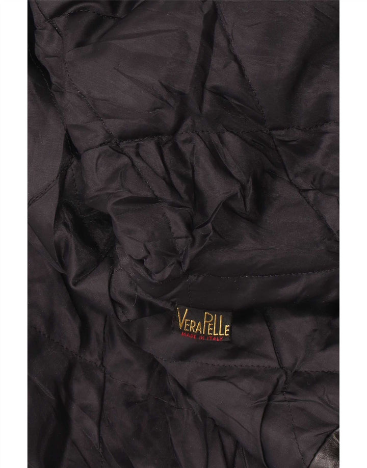 Vintage Womens Leather Jacket UK 14 Large Black