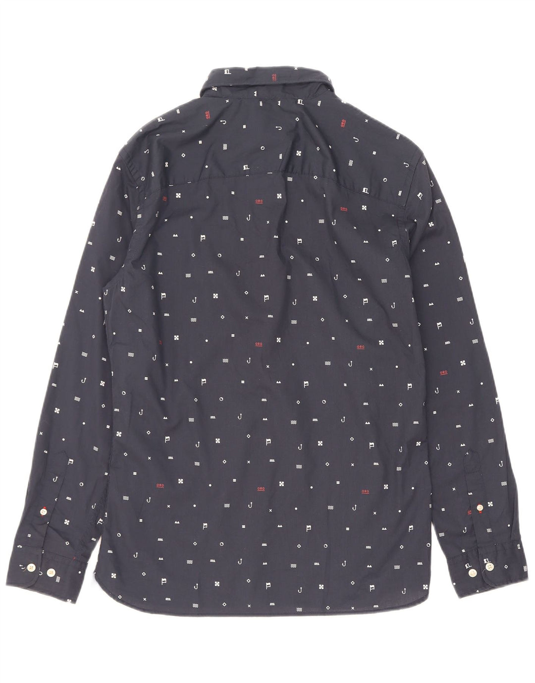 Jack & Jones Mens Abstract Pattern Shirt Medium Navy Blue Polyester