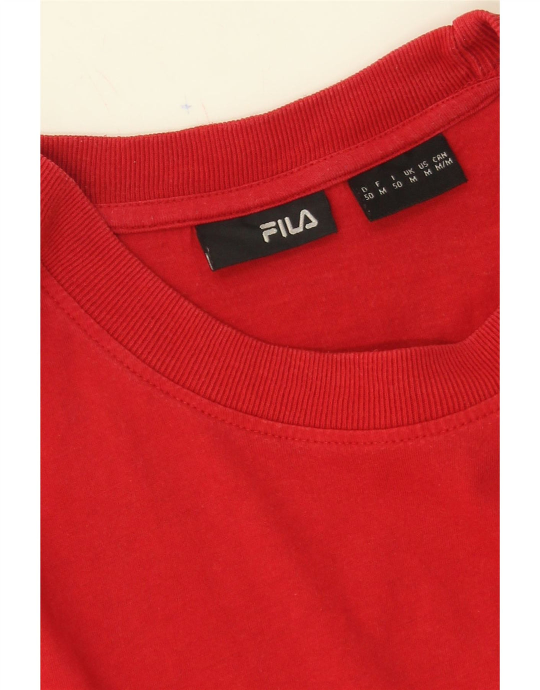 FILA Mens Graphic T-Shirt Top Medium Red Cotton Vintage Fila and Second-Hand Fila from Messina Hembry 