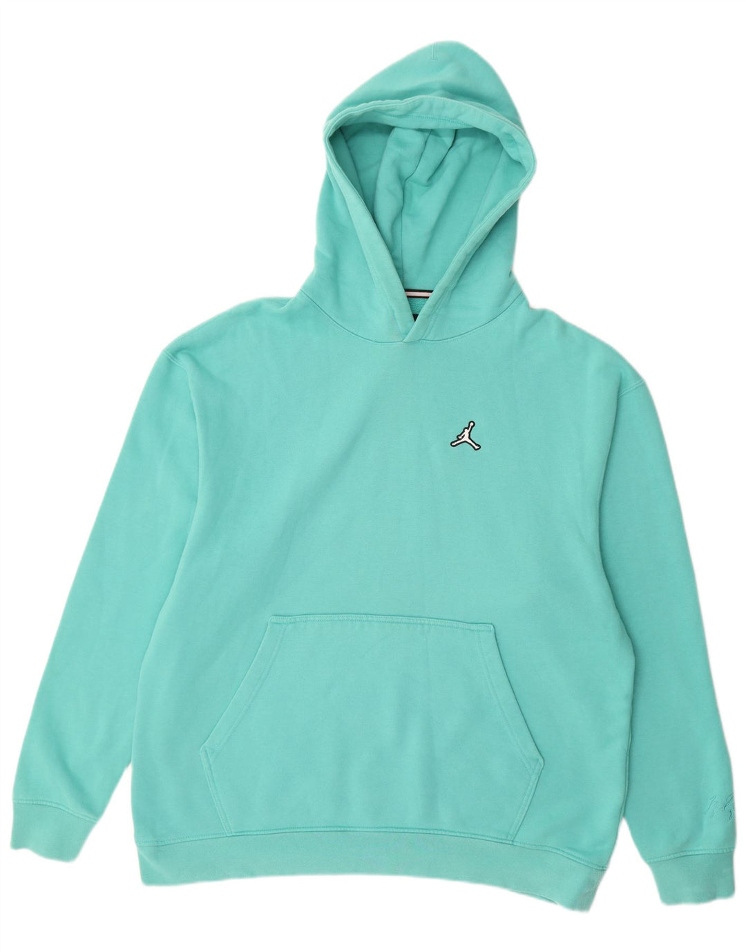 JORDAN Mens Hoodie Jumper XL Turquoise Cotton
