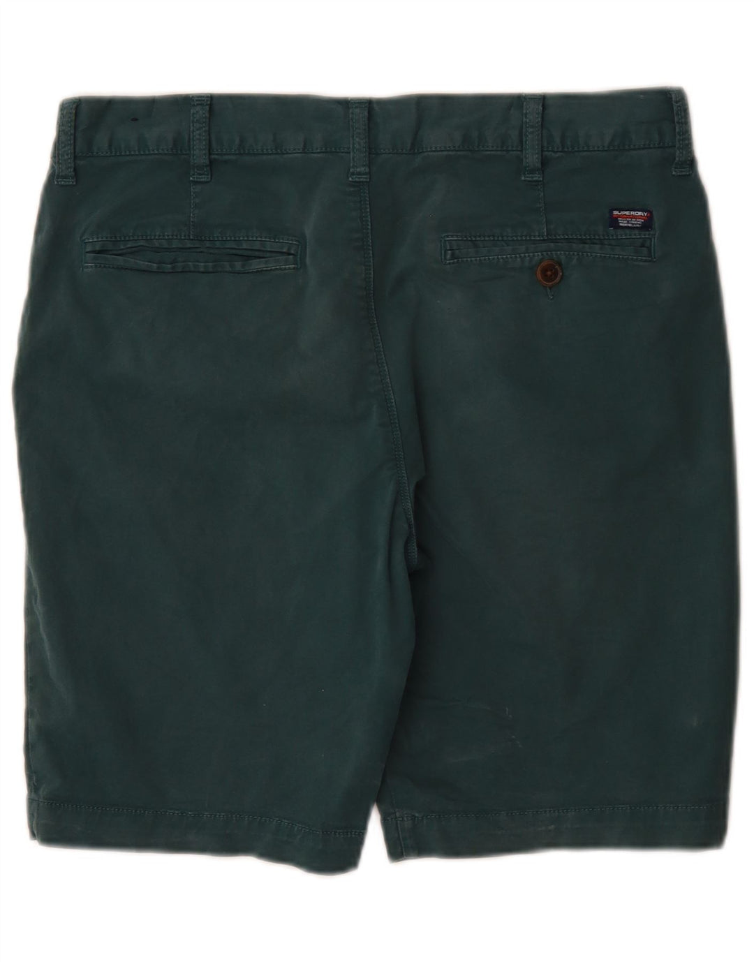 Superdry Mens Regular Chino Shorts W32 Medium Green Cotton