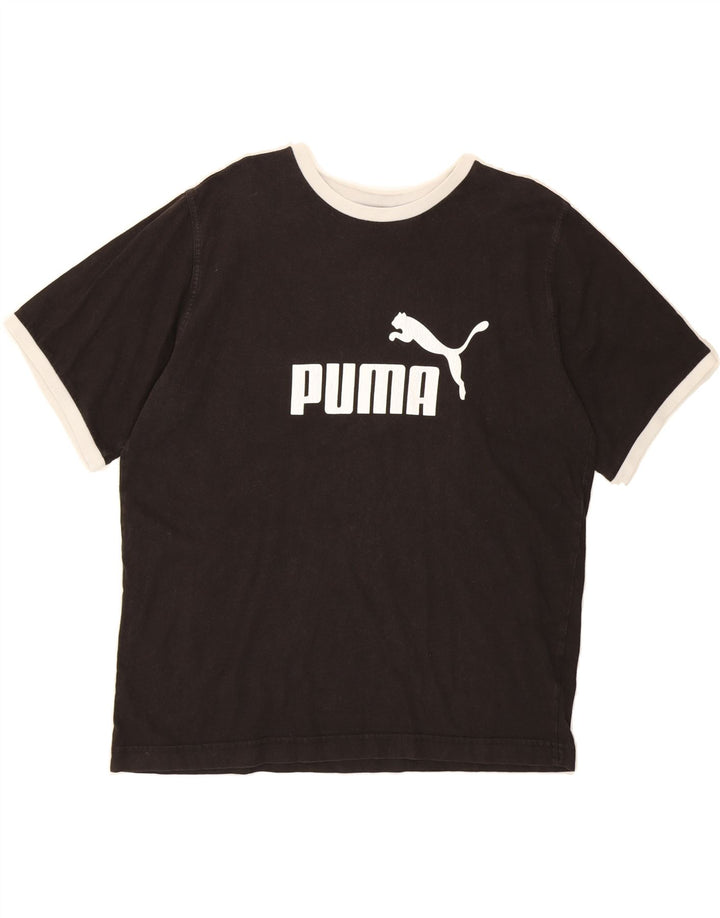 PUMA Mens Graphic T-Shirt Top XL Black Vintage Puma and Second-Hand Puma from Messina Hembry 