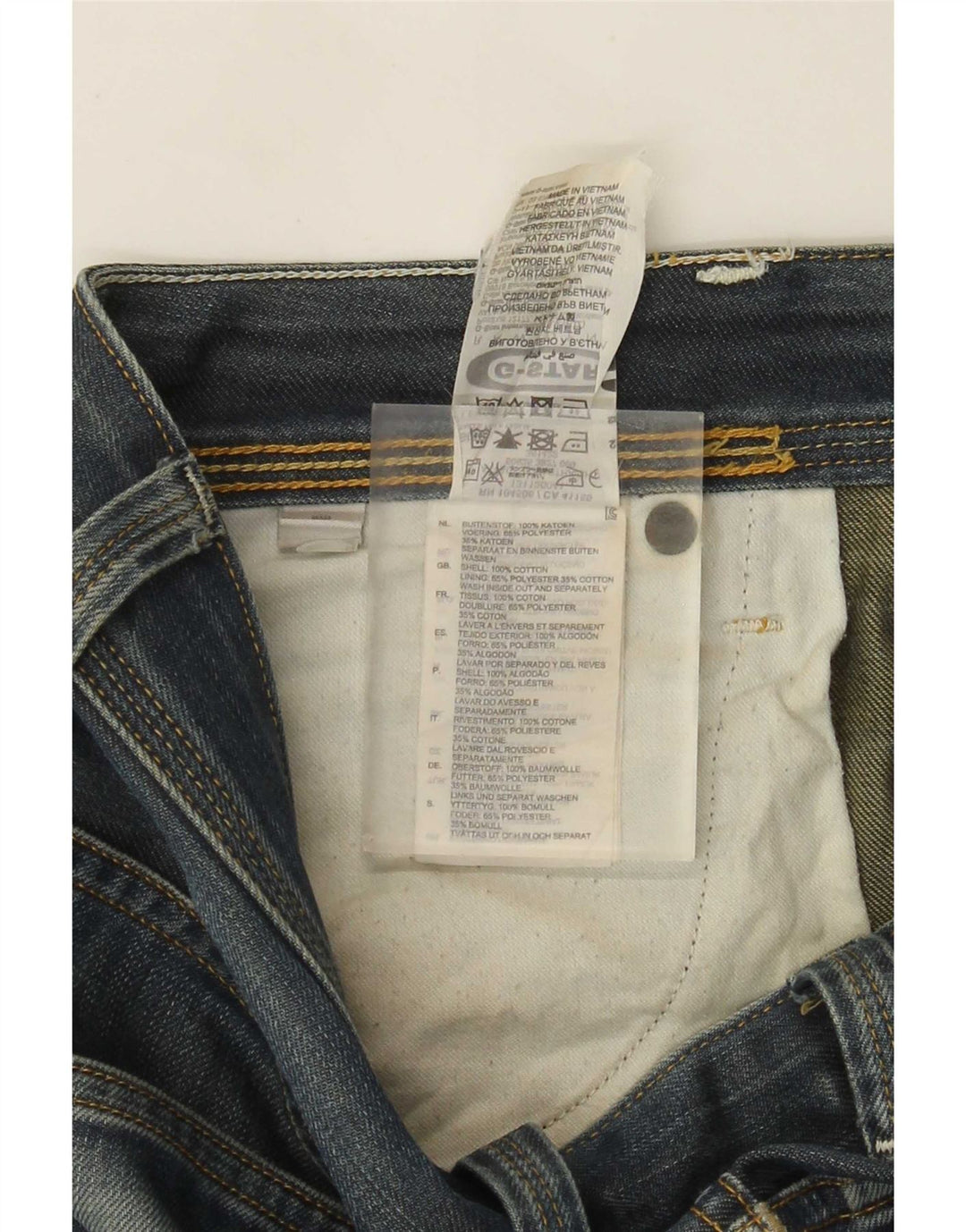 G-Star Mens Slim Jeans W32 L32 Blue Cotton