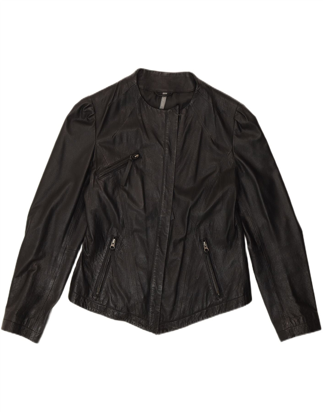 South Womens Leather Jacket UK 14 Medium Black Leather