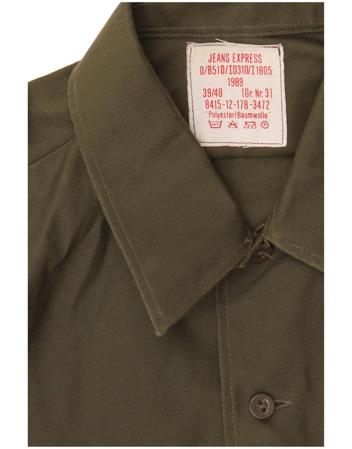 Vintage Mens Germany Overshirt Military Shirt Size 39/40 Medium Khaki Army