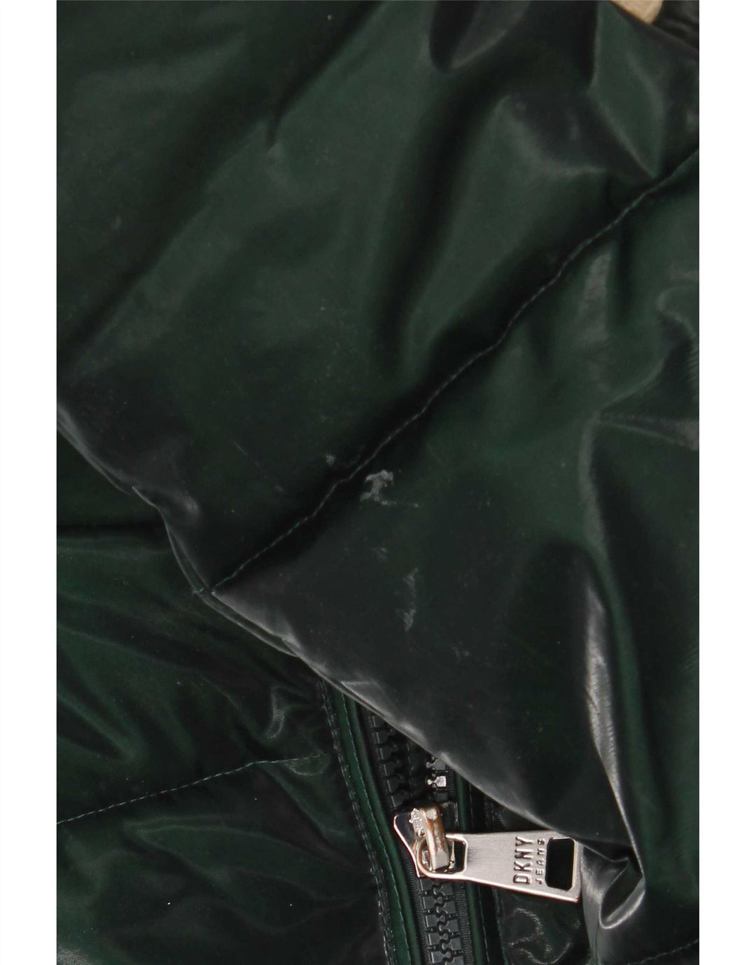 Dkny Womens Hooded Oversized Padded Jacket UK 10 Small Green Polyester