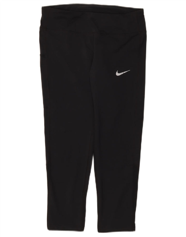 Nike Womens Dri Fit Capri Leggings UK 8 Small  Black Polyester