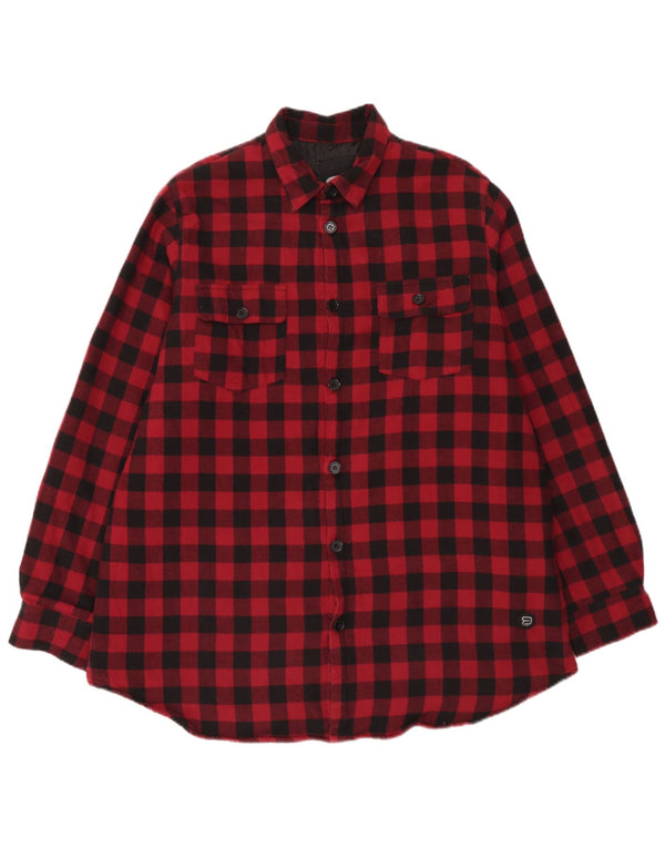 EMP Mens Lumberjack Flannel Shirt 2XL Red Gingham Cotton