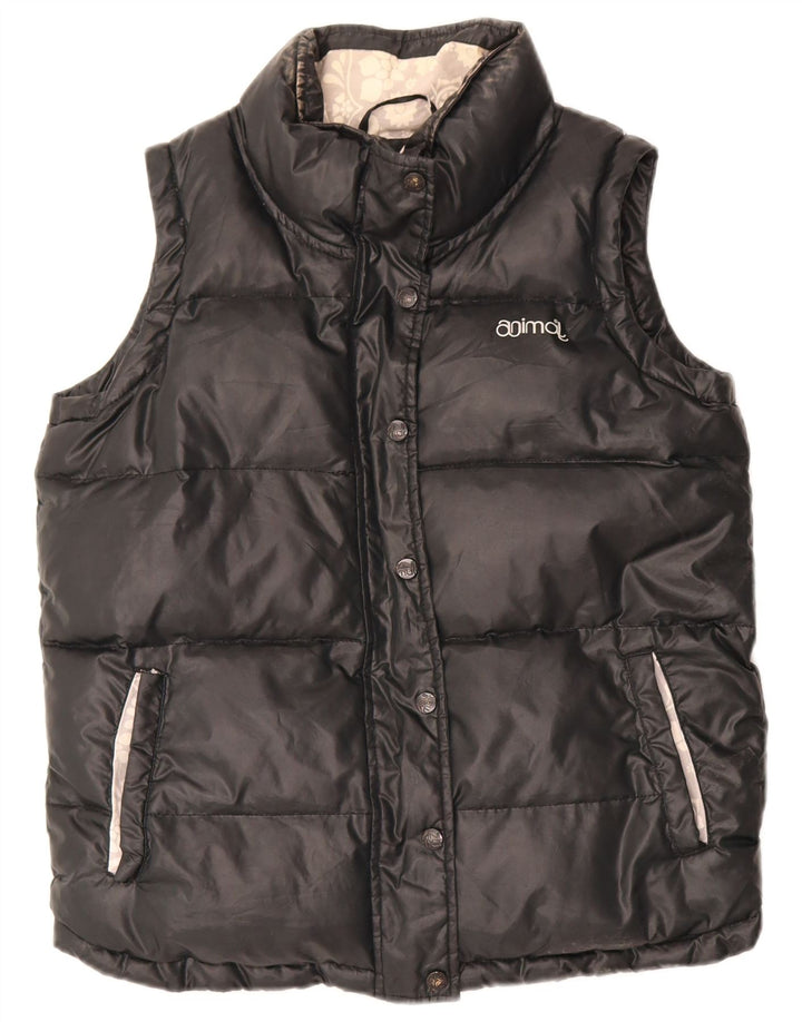 Animal Womens Oversized Padded Gilet UK 10 Small Black Polyester