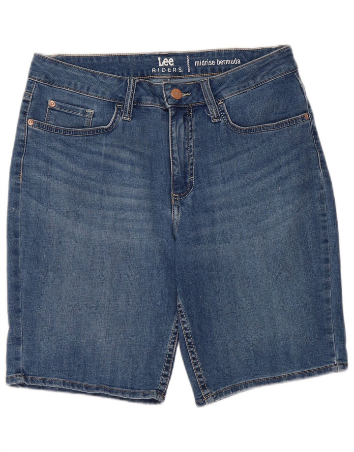 LEE Womens Riders Mid Rise Bermuda Denim Shorts US 10 Large W30  Blue