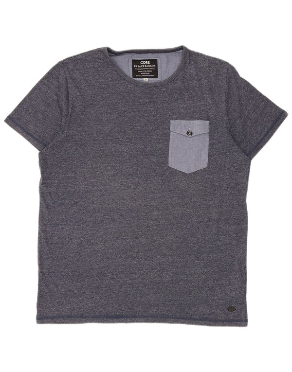 Jack & Jones Mens T-Shirt Top XL Navy Blue Cotton