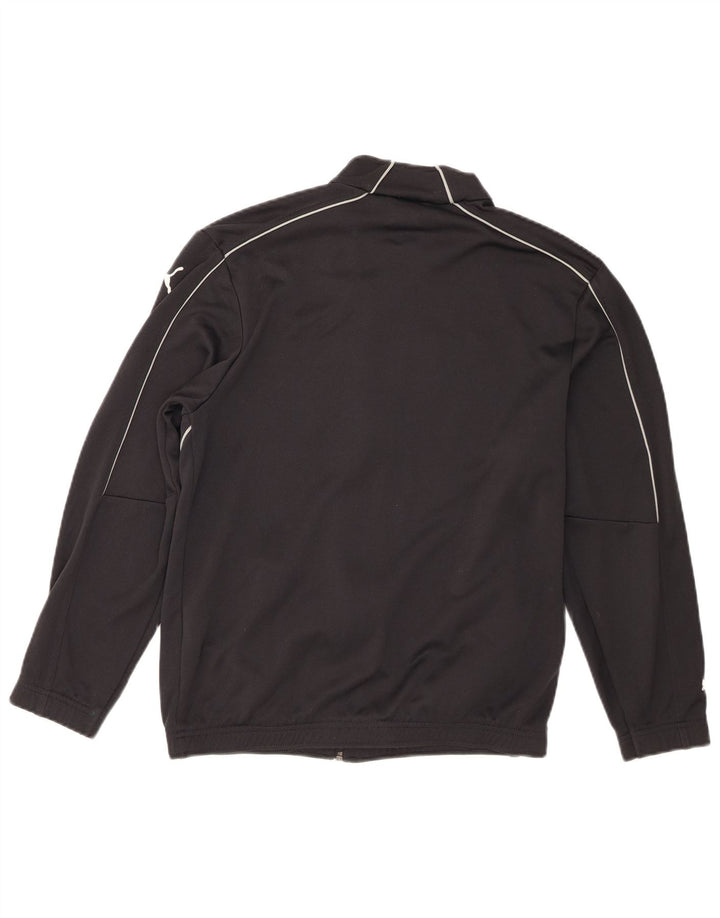 Puma Boys Graphic Tracksuit Top Jacket 13-14 Years Black Polyester